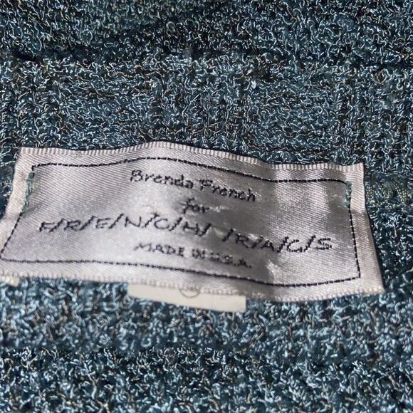 Ladies Brenda French for French Rags Turquoise and gray Cardigan size Large - Picture 11 of 11